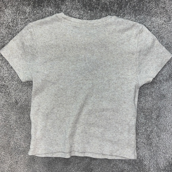 Light Grey Butterfly Detail Baby Tee - Size M - Picture 2 of 5